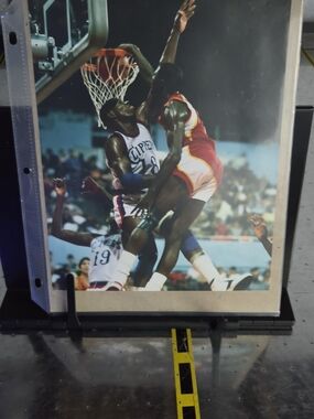 Vintage Basketball Photo Poster Featuring Atlanta Hawks Wilkins Iconic Dunk
